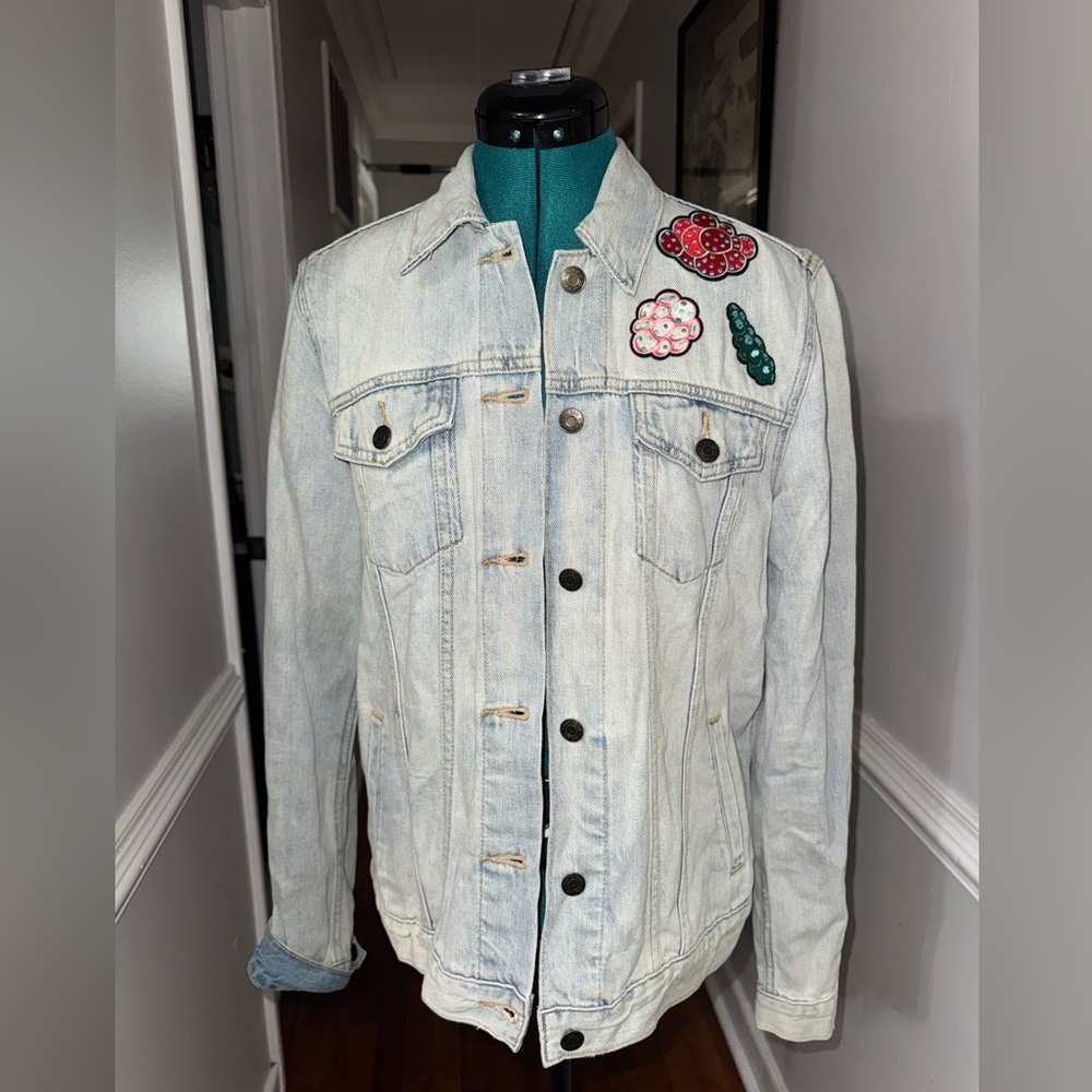 GAP Light Blue Denim Jacket with Embroidery